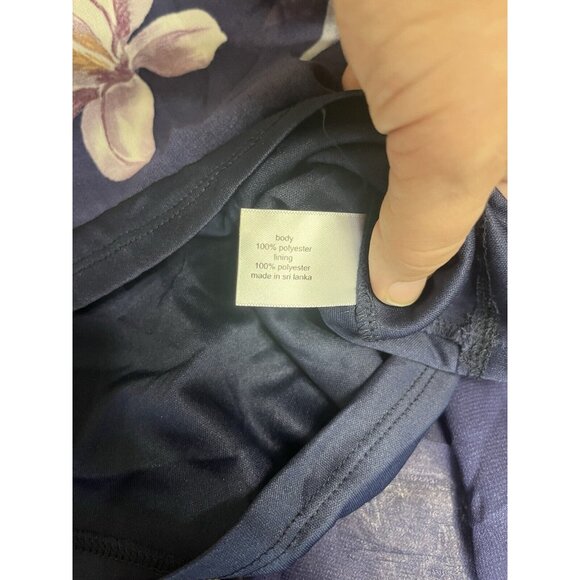 Lane Bryant Blue Floral Purple Dress Women’s Size 26 - Picture 9 of 12